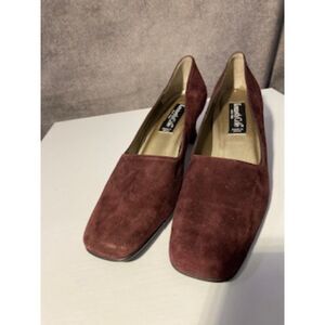 VTG Kenneth Cole New York Women Size 9 Suede Heel Pumps Burgundy made in Spain